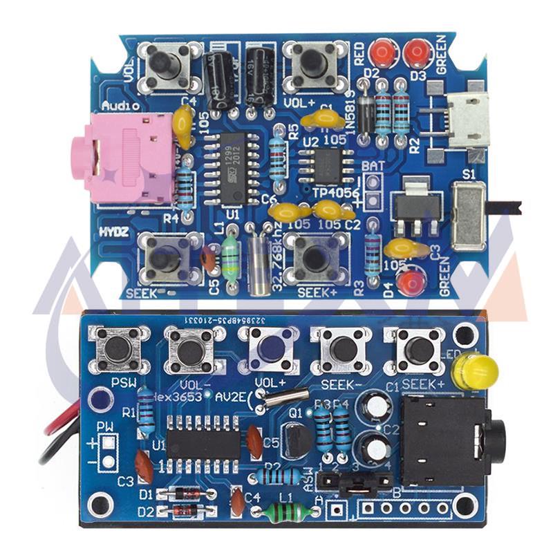 Diy Elektronik - DIY 電子キットワイヤレスステレオ FM ラジオ受信機モジュール PCB 76MHz-108MHz