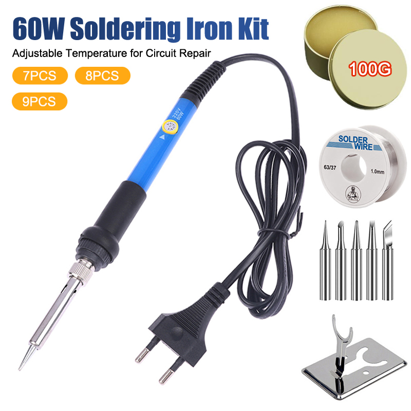 Useful Diy Electronics - 温度調節可能 220V 60W 電気はんだごてキット はんだこて先 DIY回路溶接修理ツール