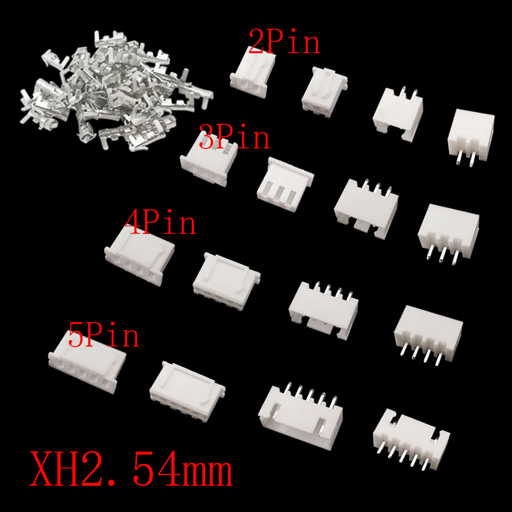 Male Female Header Pin - プラスチックシェルJSTコネクタ端子,オスプラグ,メスプラグ,ピンヘッダー,xh 2.54mm, 2ピン,3ピン,4ピン,5ピン,100個