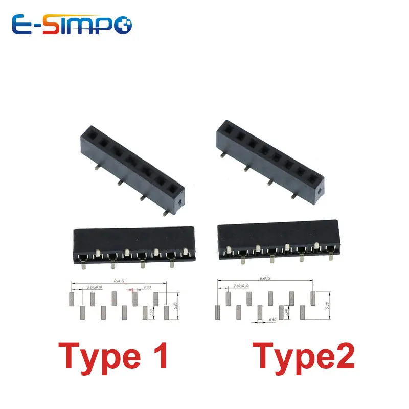 Male Female Header Pin - 10 個 2.0 ミリメートルピッチ SMD 1*3P4P5P6P8P10P12P20P