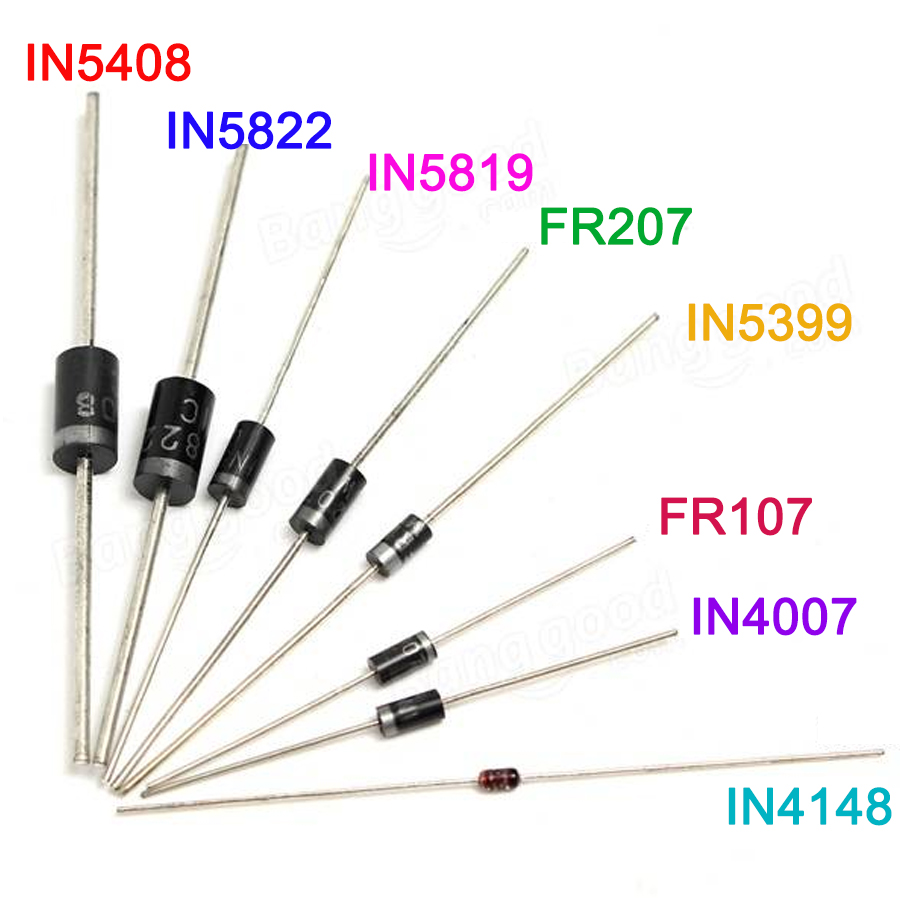 Diy Motorcycle Electronics - 100 ピース/ロット整流ダイオードセットパック 1N4148 1N4007 1N5819 1N5399