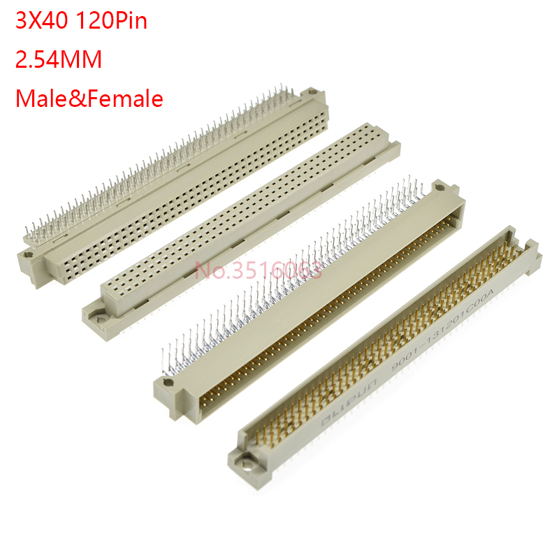 Male Female Header Pin - DIN-41612コネクタ3列プラグヘッダー、オスおよびメススルー、3x40、120ピン、2.54mm、9001、141201、151201、131201、161201、1個