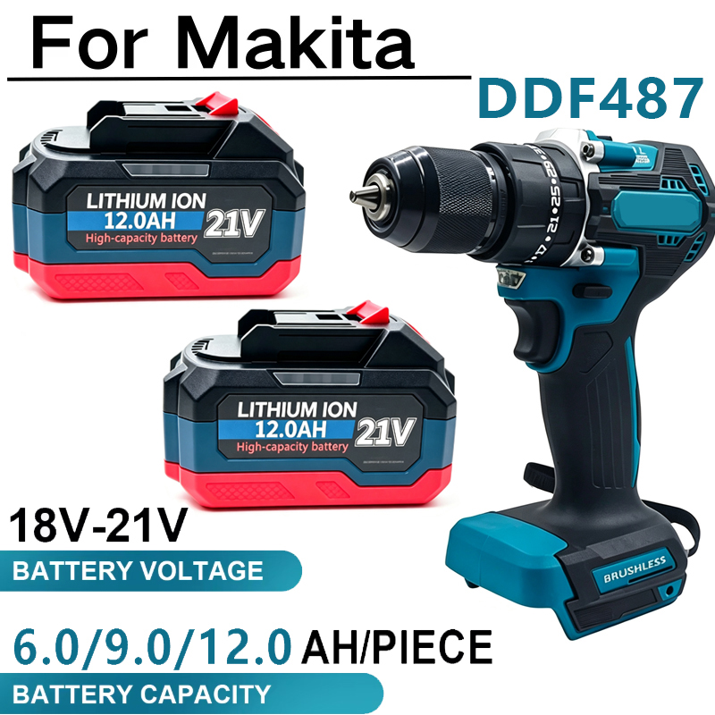 Makita Drill Ddf484 - 18-21V バッテリー 12.0Ah 充電式バッテリーマキタ 18V コードレスレンチソードリルアングルグラインダーブロワードライバー/