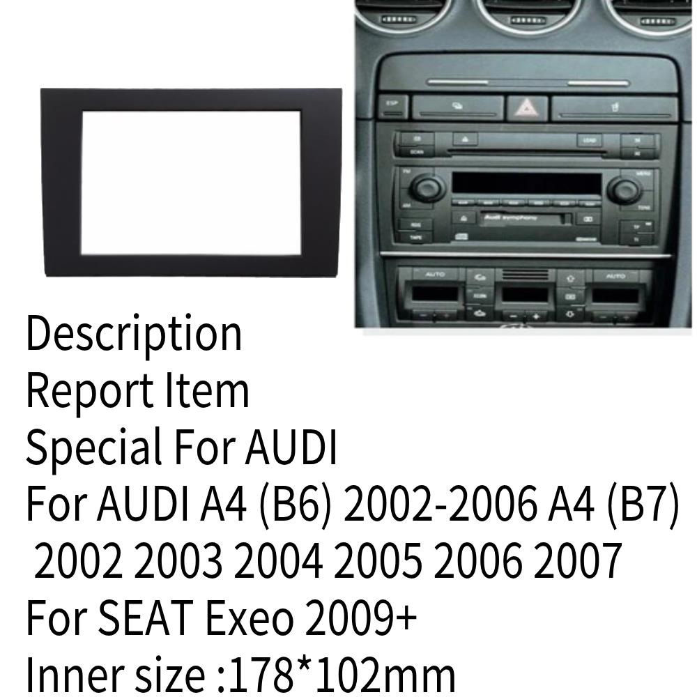 Diy Electronics Radio - アウディ用日焼け止めカーラジオ,a4,b6,2002-2006,a4 b7,2002-2007,シートexeo 2009,ステレオパネル,ダッシュCDトリム,インストールキット,ダブルdin