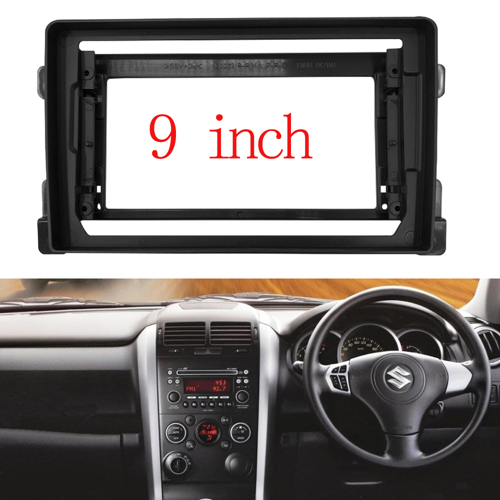 Diy Electronics Radio - SUZukiグランドビタラ用DVDプレーヤー取り付けパネルキット,カーラジオオーディオ,2ディン,9インチ大画面,日焼け止めアダプター