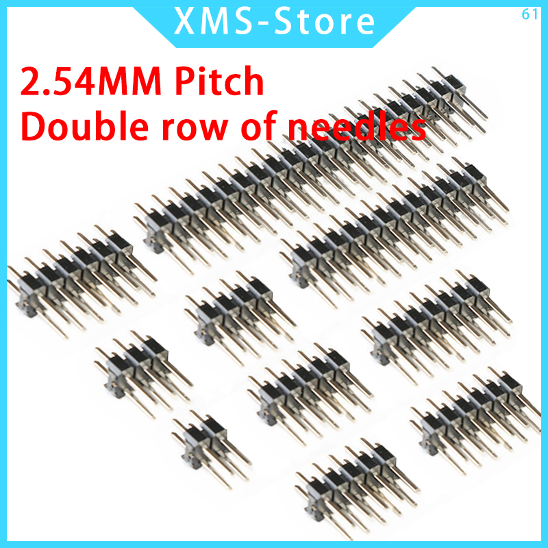 Male Female Header Pin - 2.54mm ダブル列オス PCB ボードピンヘッダーコネクタピンヘッダー 2/3/4/5/6/8/10/12/20/40Pin Arduino