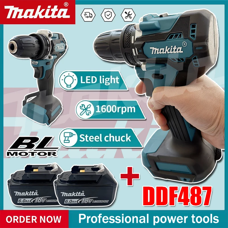 Makita Drill Ddf484 - マキタ DDF487 ブラシレスドライバー電動ドライバー コードレスハンドヘルド電動ドリル インパクトドリル 18V/20Vバッテリー対応