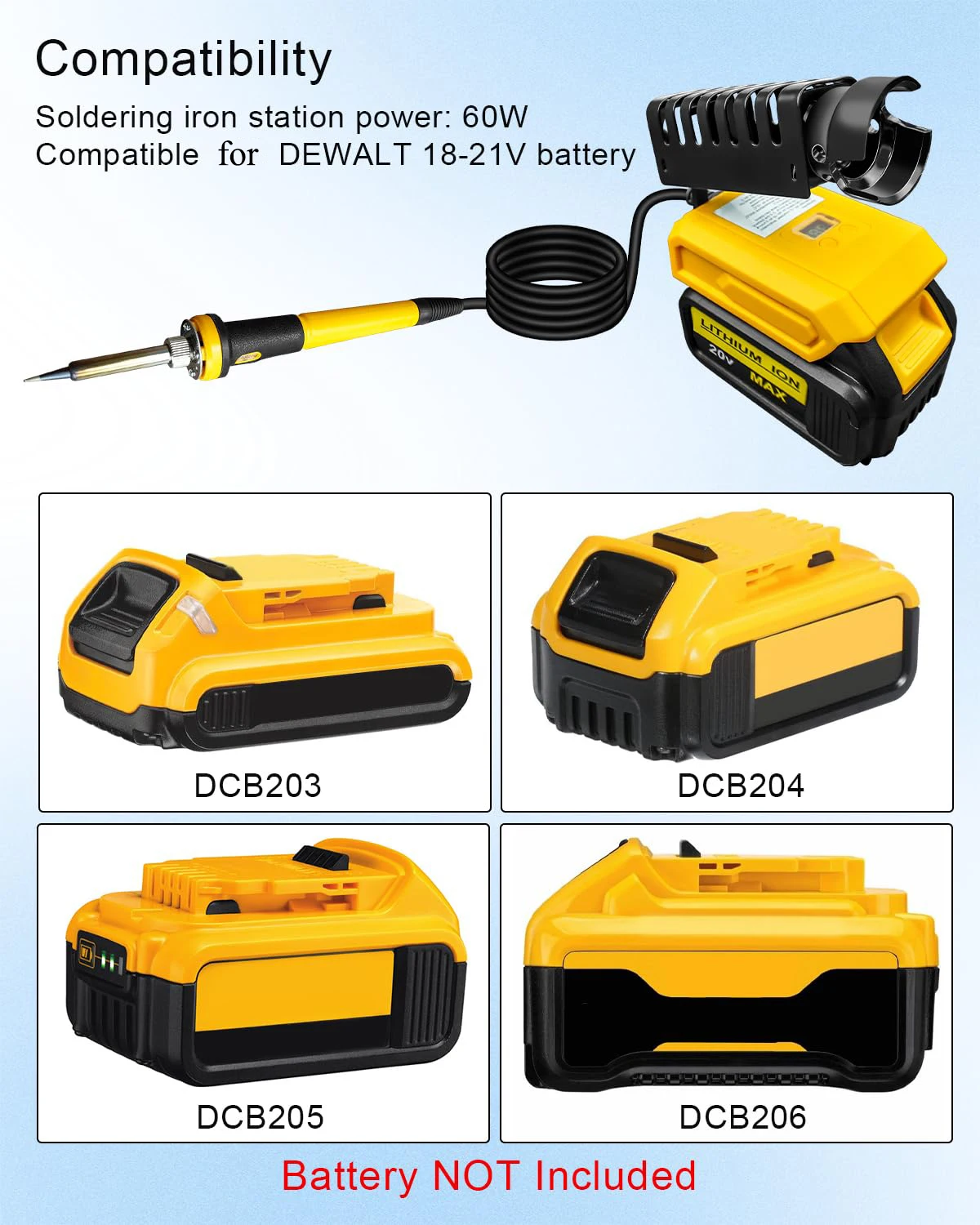 ポータブルはんだごてキット、Dewalt 20Vバッテリー対 - Useful Diy Electronics のレビューと価格