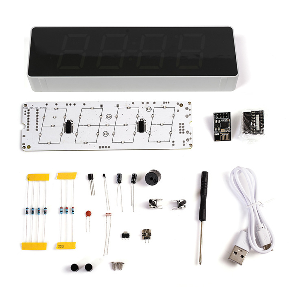 カラフルなwifiインテリジェント電子時計キット、DIY溶接 - Useful Diy Electronics のレビューと価格
