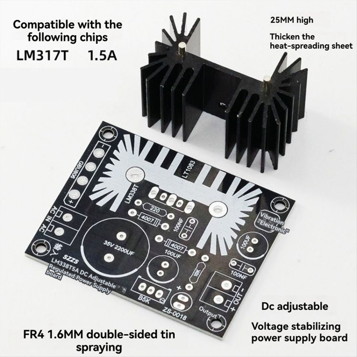 Delighted- 調整可能なリニアレギュレート電源ボード - Diy Electronics Filament のレビューと価格