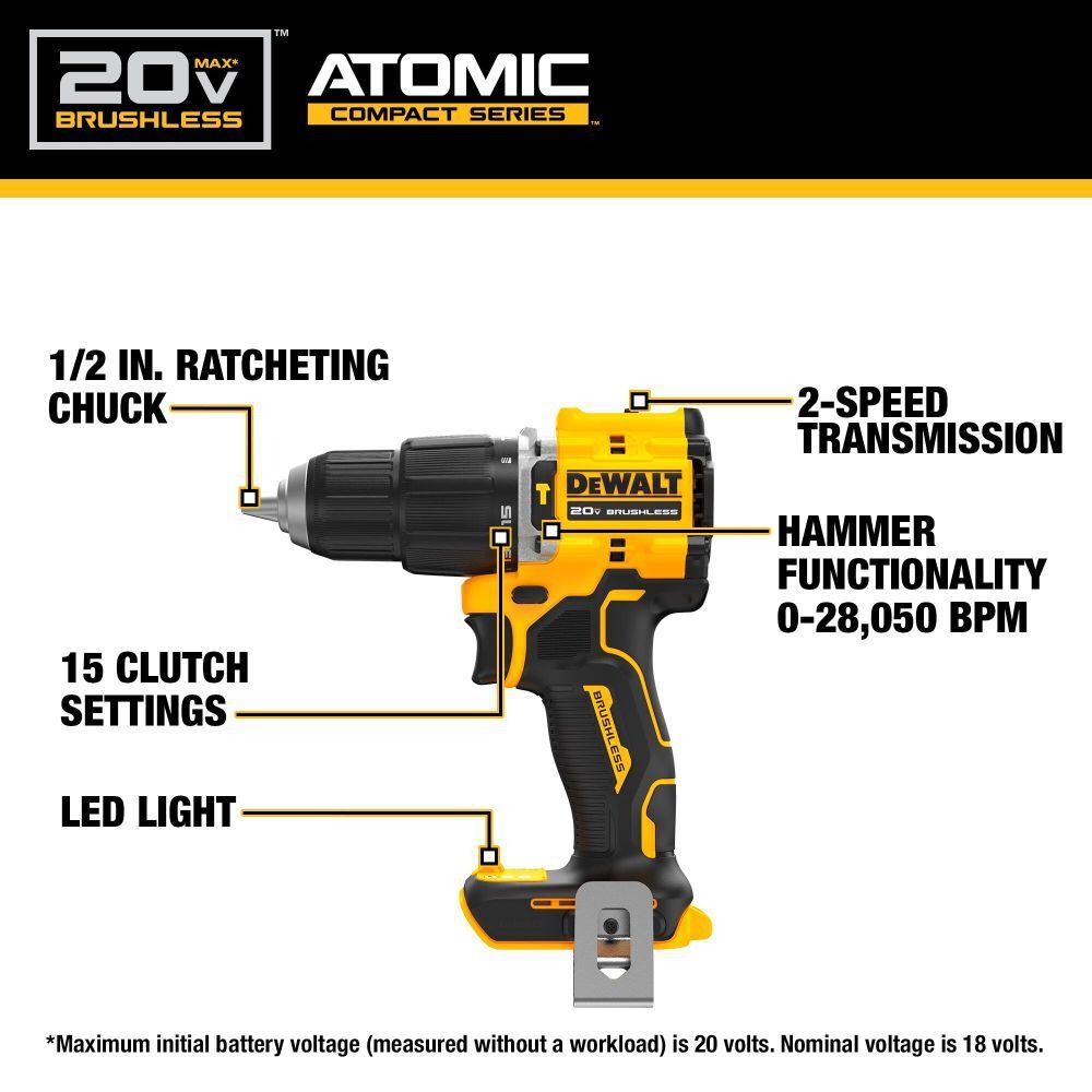DEWALT DCD799 ATOMIC 20V MAX*  - Dewalt Drill Atomic 20V のレビューと価格