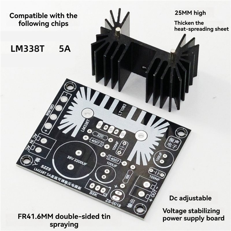 JABS-3X 調整可能なリニア安定化電源ボード LM338 - Diy Electronics Filament のレビューと価格