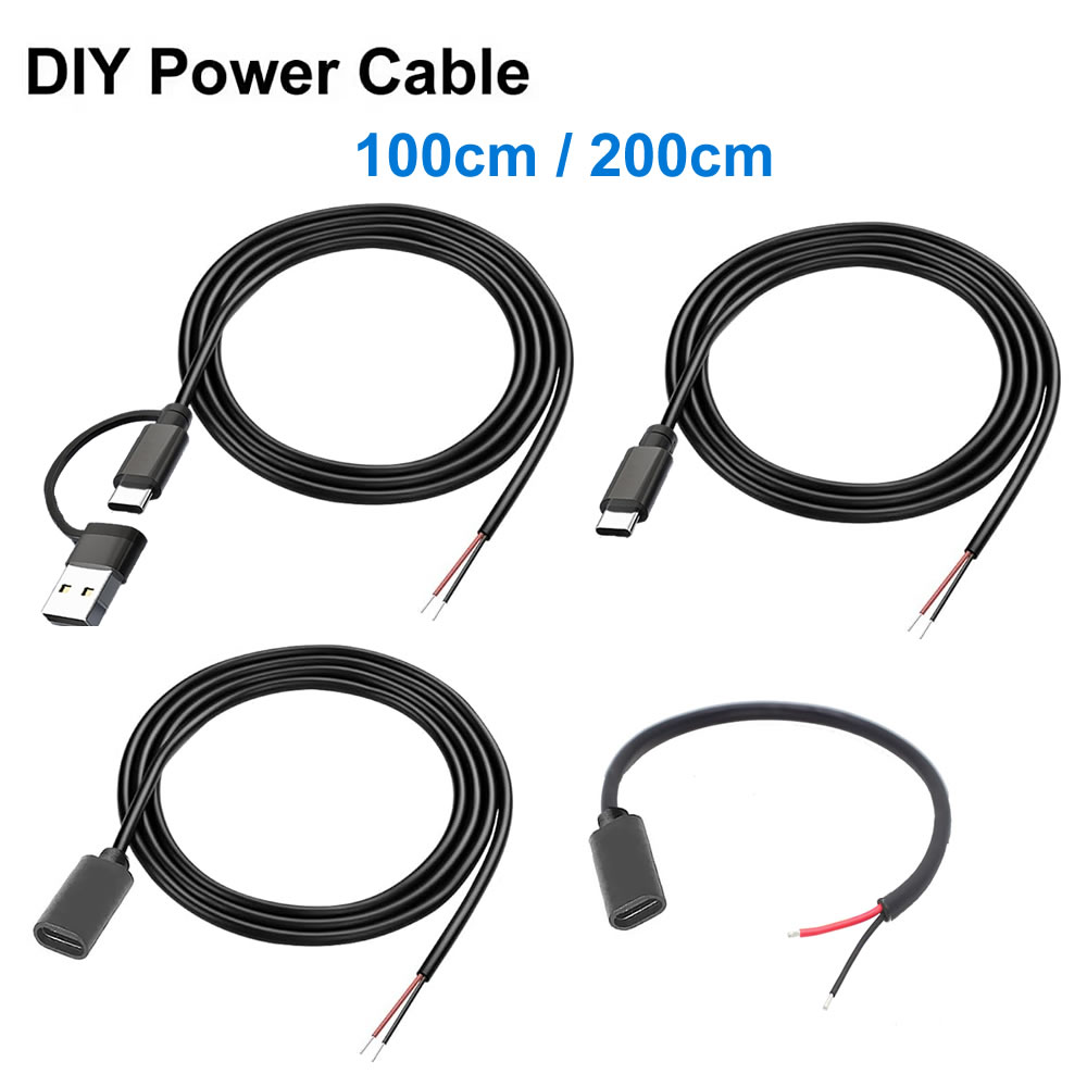 DC 2 ピン電源ケーブル USB とタイプ C オスメスか - Diy Electronics Websites のレビューと価格