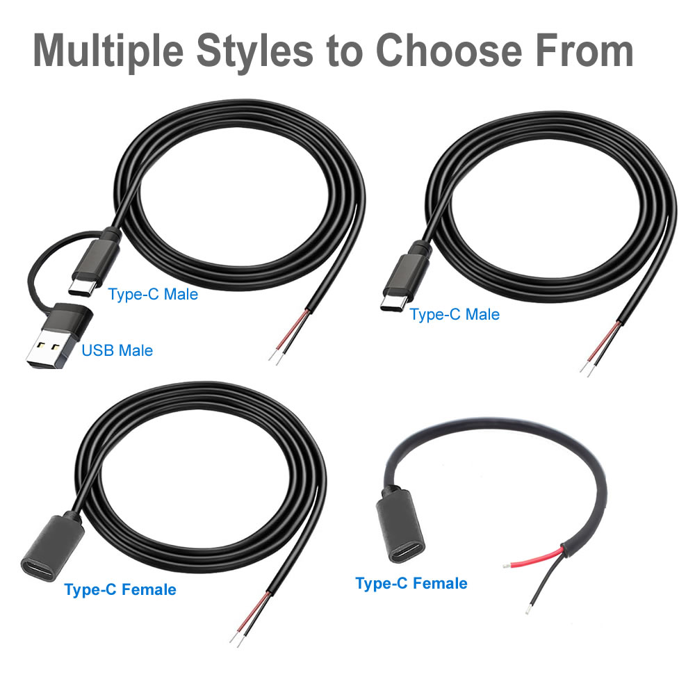 DC 2 ピン電源ケーブル USB とタイプ C オスメスか - Diy Electronics Websites のレビューと価格