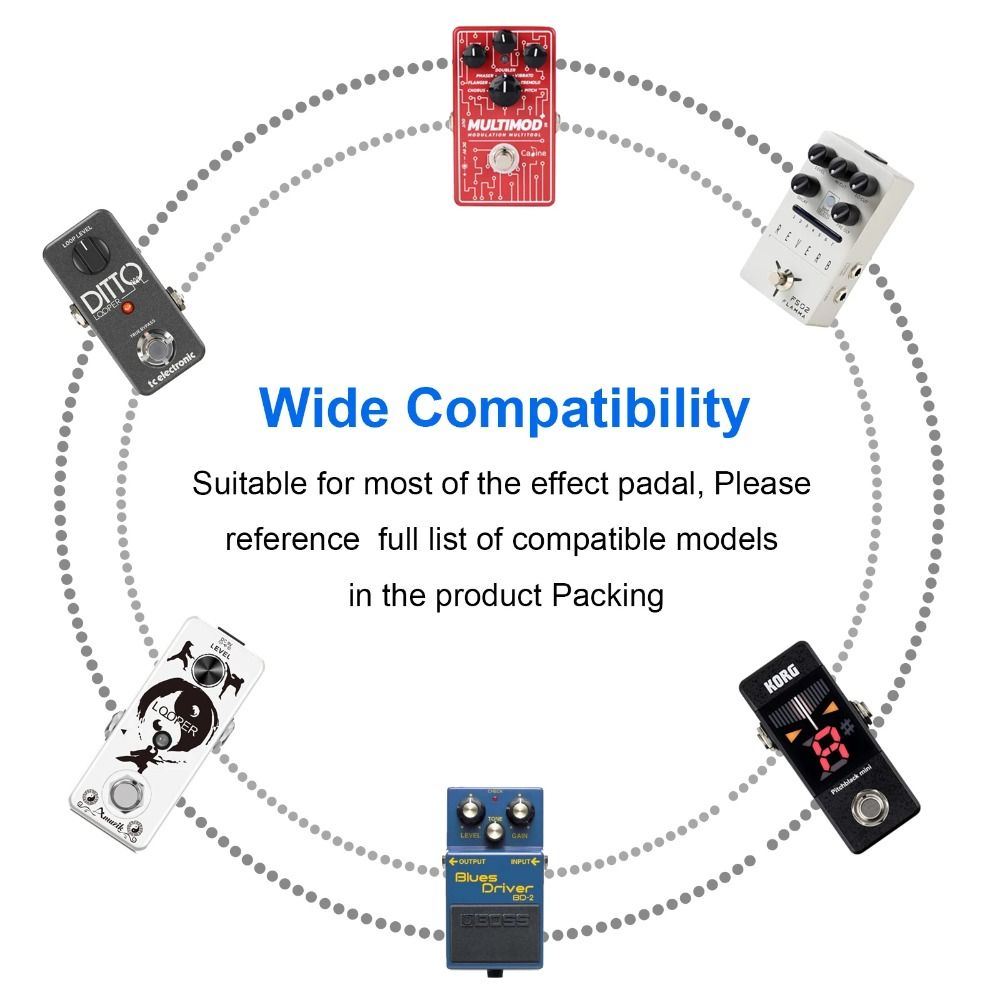 5ウェイエレキギターパワーアダプターAC DC 9V 500 - Diy Electric Guitar Electronics のレビューと価格