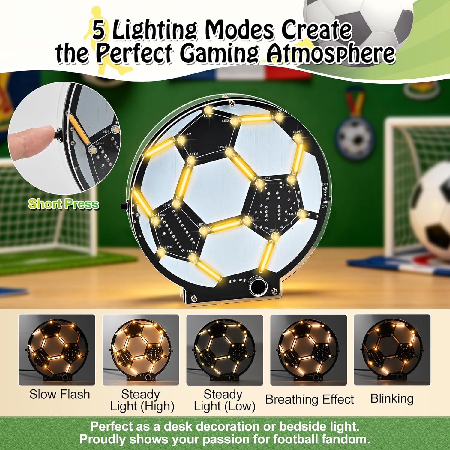 DIYサッカーボールLEDはんだ付けキット、音声起動フィラメ - Diy Electronics Filament のレビューと価格